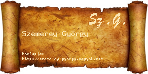 Szemerey György névjegykártya