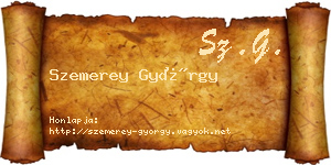 Szemerey György névjegykártya